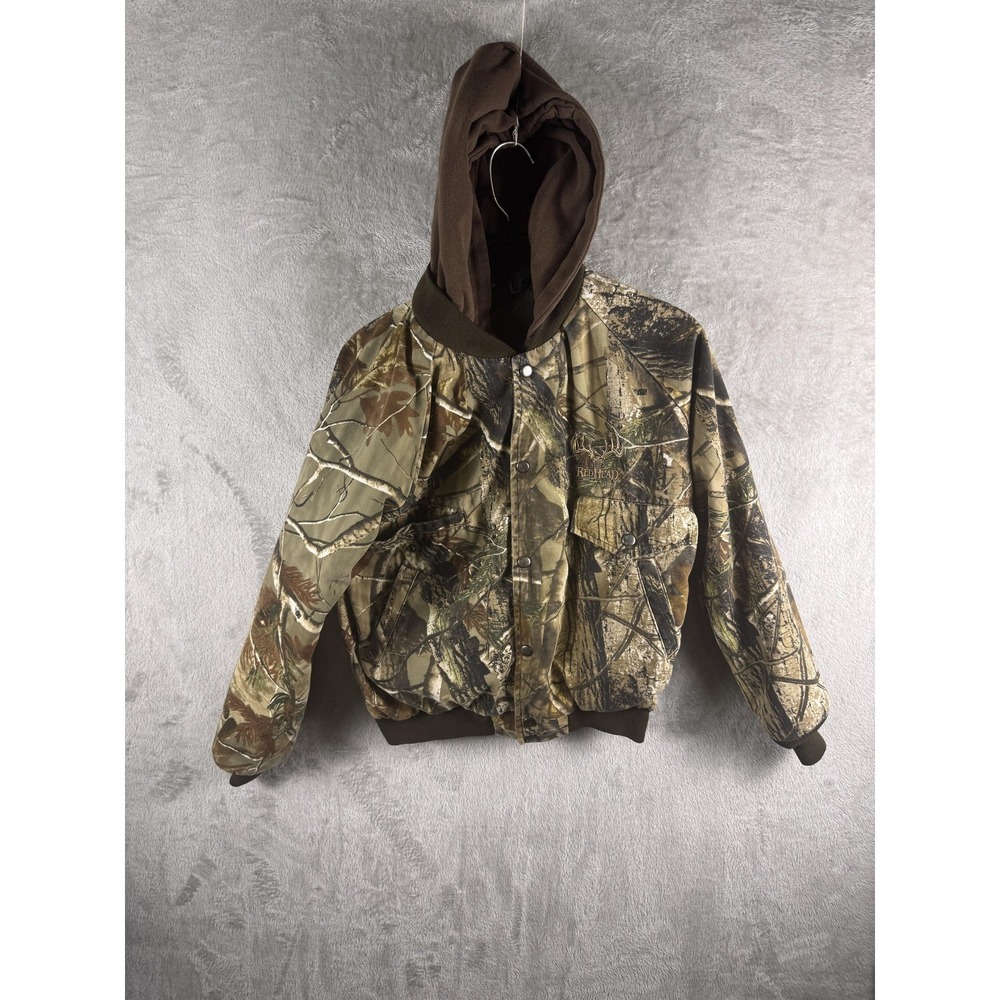 RedHead Jacket Youth Large Brown Camo Hooded Insulated Bomber Hunting Winter